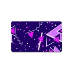 Purple Blue Geometric Pattern Magnet (Name Card) Front