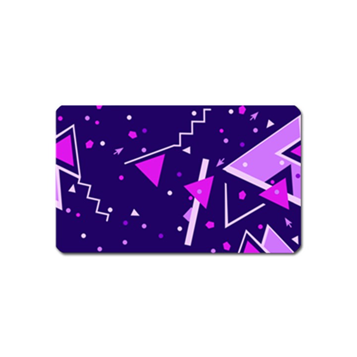 Purple Blue Geometric Pattern Magnet (Name Card)