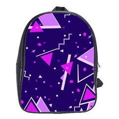 Purple Blue Geometric Pattern School Bag (large) by Pakrebo