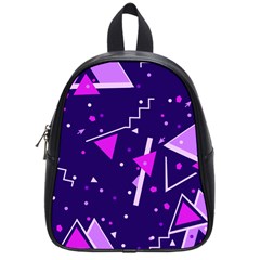 Purple Blue Geometric Pattern School Bag (small) by Pakrebo