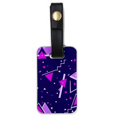 Purple Blue Geometric Pattern Luggage Tags (one Side)  by Pakrebo