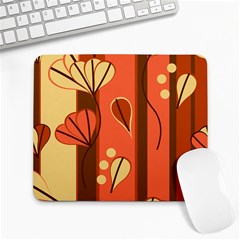 Amber Yellow Stripes Leaves Floral Large Mousepads by Pakrebo