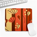 Amber Yellow Stripes Leaves Floral Large Mousepads Front