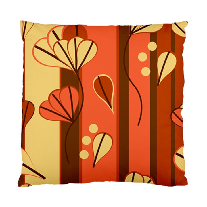 Amber Yellow Stripes Leaves Floral Standard Cushion Case (One Side)