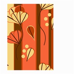 Amber Yellow Stripes Leaves Floral Small Garden Flag (two Sides) by Pakrebo