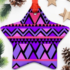 Seamless Purple Pink Pattern Ornament (star) by Pakrebo