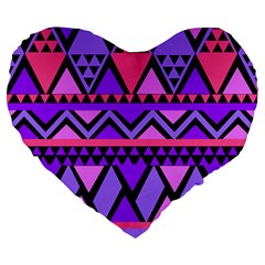 Seamless Purple Pink Pattern Large 19  Premium Heart Shape Cushions by Pakrebo