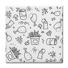 Set Chalk Out Scribble Collection Tile Coasters by Pakrebo