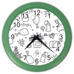 Set Chalk Out Scribble Collection Color Wall Clock by Pakrebo