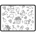 Set Chalk Out Scribble Collection Fleece Blanket (Large)  80 x60  Blanket Front