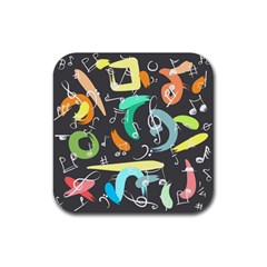 Repetition Seamless Child Sketch Rubber Coaster (square)  by Pakrebo