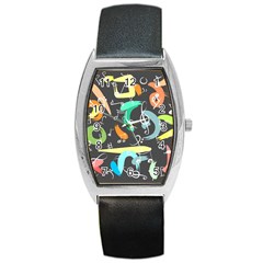 Repetition Seamless Child Sketch Barrel Style Metal Watch by Pakrebo