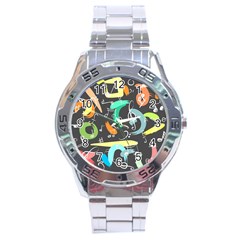 Repetition Seamless Child Sketch Stainless Steel Analogue Watch by Pakrebo