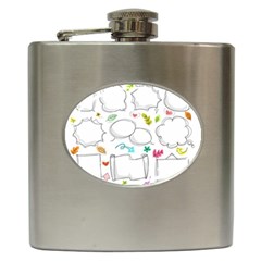 Set Chalk Out Chitchat Scribble Hip Flask (6 Oz) by Pakrebo