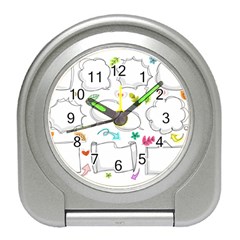 Set Chalk Out Chitchat Scribble Travel Alarm Clock by Pakrebo