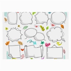 Set Chalk Out Chitchat Scribble Large Glasses Cloth by Pakrebo