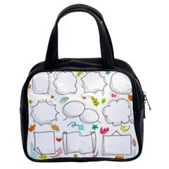 Set Chalk Out Chitchat Scribble Classic Handbag (two Sides) by Pakrebo