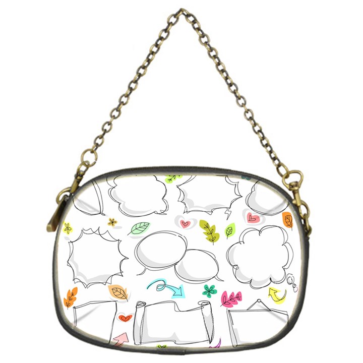 Set Chalk Out Chitchat Scribble Chain Purse (One Side)