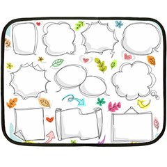 Set Chalk Out Chitchat Scribble Fleece Blanket (mini) by Pakrebo