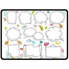 Set Chalk Out Chitchat Scribble Fleece Blanket (large)  by Pakrebo