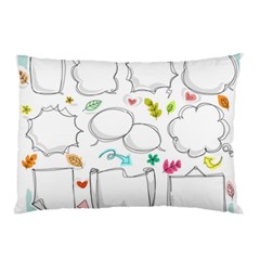 Set Chalk Out Chitchat Scribble Pillow Case (two Sides) by Pakrebo