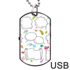 Set Chalk Out Chitchat Scribble Dog Tag Usb Flash (two Sides) by Pakrebo