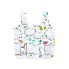 Set Chalk Out Chitchat Scribble Full Print Recycle Bag (s) by Pakrebo