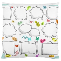 Set Chalk Out Chitchat Scribble Large Flano Cushion Case (one Side) by Pakrebo