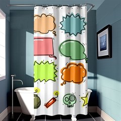 Set Collection Balloon Image Shower Curtain 36  X 72  (stall)  by Pakrebo