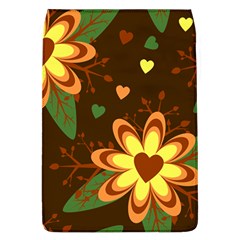 Floral Hearts Brown Green Retro Removable Flap Cover (l)