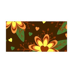 Floral Hearts Brown Green Retro Yoga Headband