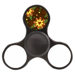 Floral Hearts Brown Green Retro Finger Spinner