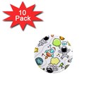 Sketch Cartoon Space Set 1  Mini Magnet (10 pack)  Front