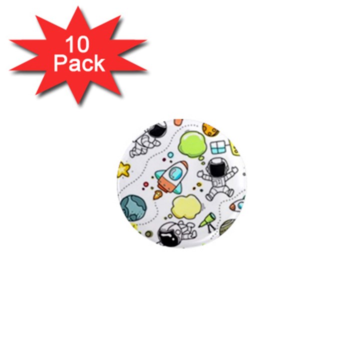 Sketch Cartoon Space Set 1  Mini Magnet (10 pack) 