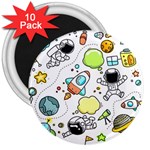 Sketch Cartoon Space Set 3  Magnets (10 pack)  Front