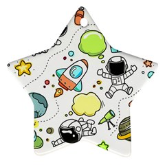 Sketch Cartoon Space Set Star Ornament (two Sides) by Pakrebo