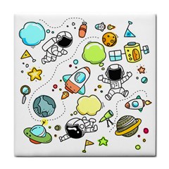 Sketch Cartoon Space Set Face Towel