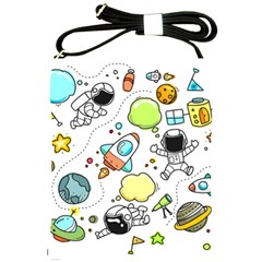 Sketch Cartoon Space Set Shoulder Sling Bag by Pakrebo