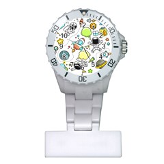 Sketch Cartoon Space Set Plastic Nurses Watch