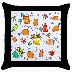 Cute Sketch Set Child Fun Funny Throw Pillow Case (black) by Pakrebo