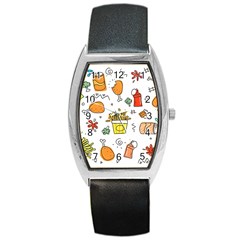 Cute Sketch Set Child Fun Funny Barrel Style Metal Watch