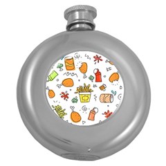 Cute Sketch Set Child Fun Funny Round Hip Flask (5 Oz)