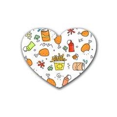 Cute Sketch Set Child Fun Funny Heart Coaster (4 Pack) 