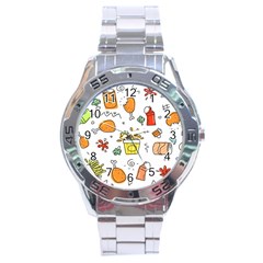 Cute Sketch Set Child Fun Funny Stainless Steel Analogue Watch by Pakrebo