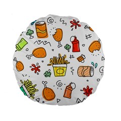 Cute Sketch Set Child Fun Funny Standard 15  Premium Flano Round Cushions by Pakrebo