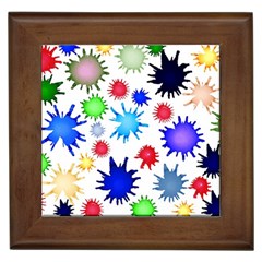 Inks Drops Black Colorful Paint Framed Tiles