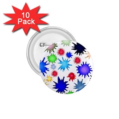 Inks Drops Black Colorful Paint 1.75  Buttons (10 pack)