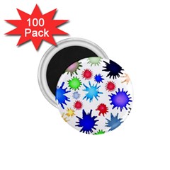 Inks Drops Black Colorful Paint 1.75  Magnets (100 pack) 