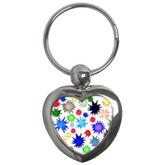 Inks Drops Black Colorful Paint Key Chains (Heart) 