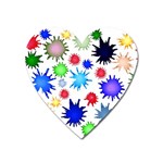 Inks Drops Black Colorful Paint Heart Magnet Front